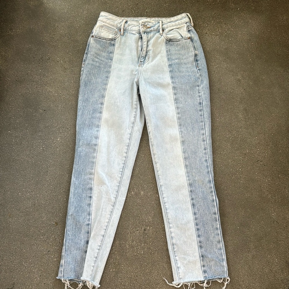 PACSUN EUC 2 Toned Tapered Denim Blue Mom Jeans